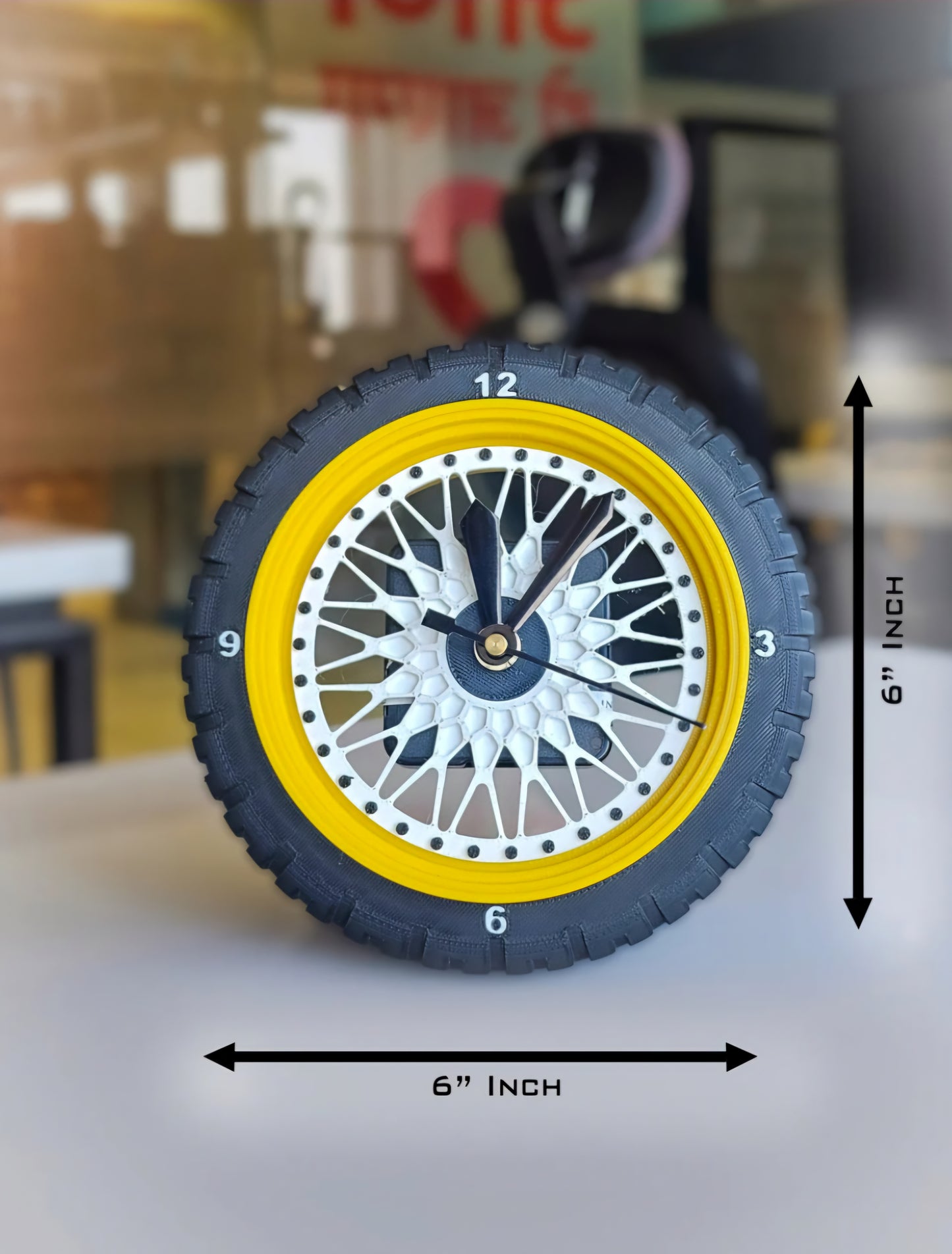 Wheel Design Desk Clock