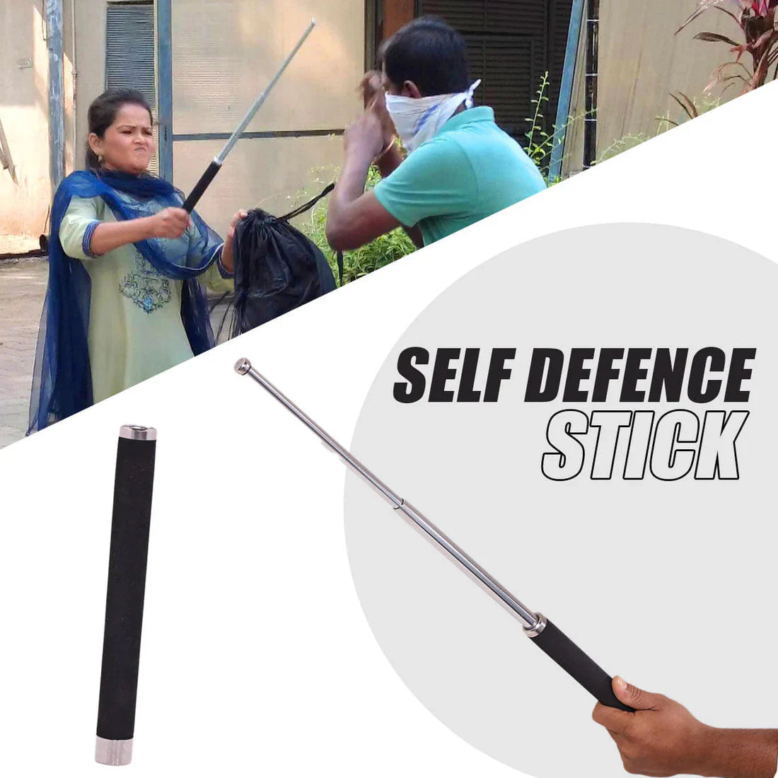Emergency Self Defence Stick🦯 (Heavy Metal and Extendable)